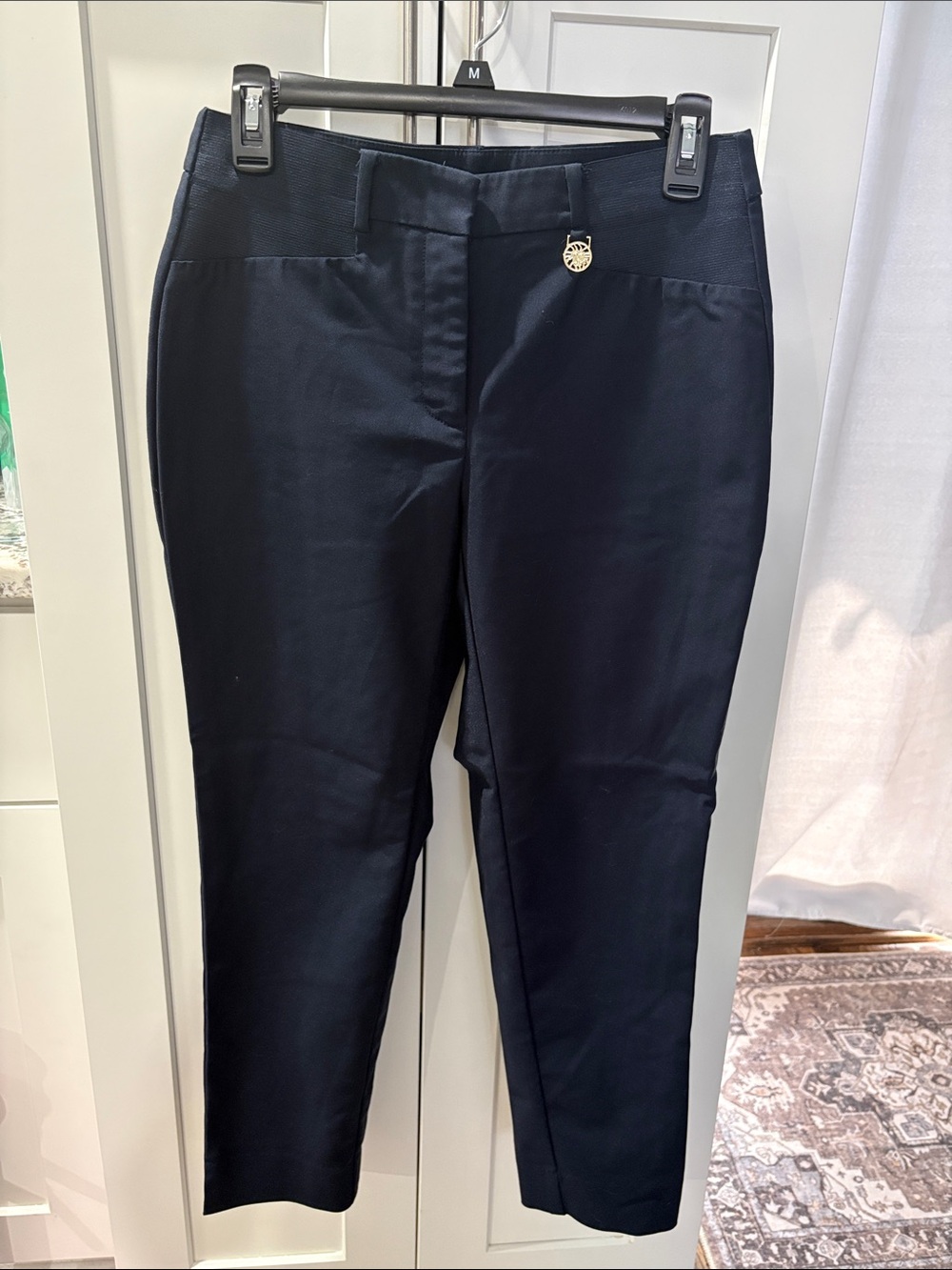 Anne Klein Navy Cropped Ankle Pants